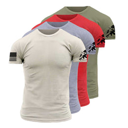 4 PACK BASIC RED, OLIVE GREEN, SAND, GREY SHIRTS