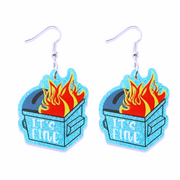 DUMPSTER FIRE STYLE EARRINGS